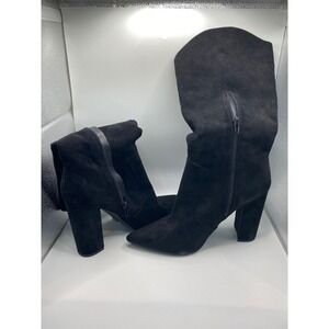 Black Suede‎ Pointed Toe Stiletto Heel Knee High Boots Size 7.5